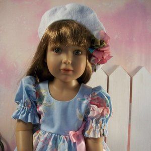 18"-19"Cats, "Shabby Rose" Ruffled Dress, Hat Free